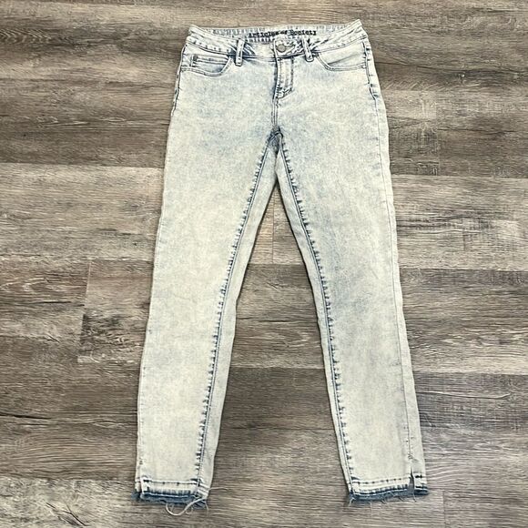 Articles of Society Los Angeles white washed light cropped jean 2” side slit 25 - Picture 1 of 10